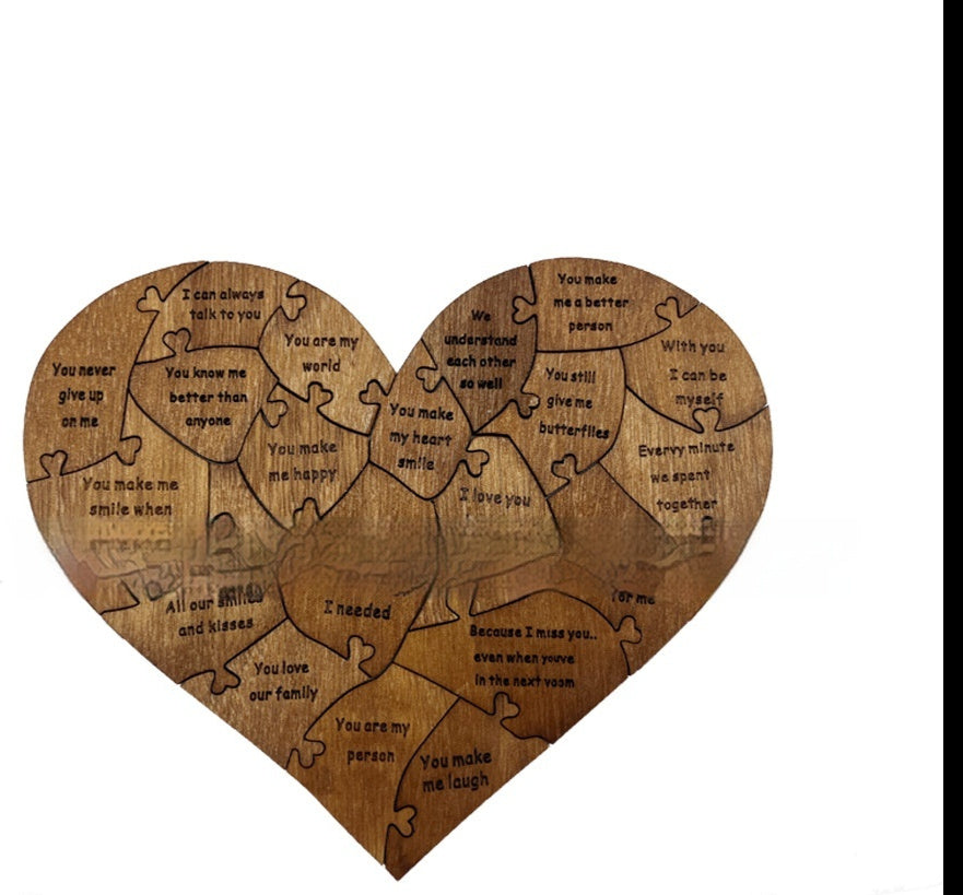 Reasons Why I Love You Wooden Heart Puzzle Romantic Love Jigsaw Puzzle Wedding Anniversary For Wife Husband Birthday Gifts Valentine's Day Gift