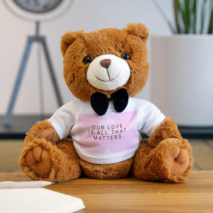 Copy of Cute Teddy Bear with T-Shirt, Adorable Gift for Loved Ones, Valentine's Day, Anniversary, Huggable Plush Toy, Romantic Keepsake